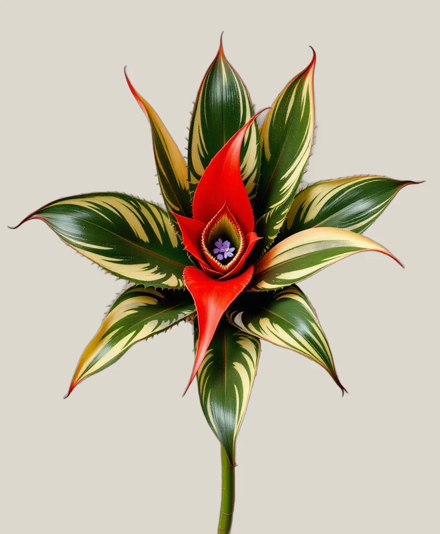Neoregelia – Neoregelia, freigestellte botanische Studioaufnahme